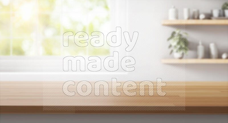 Kitchen tabletop with kitchen view