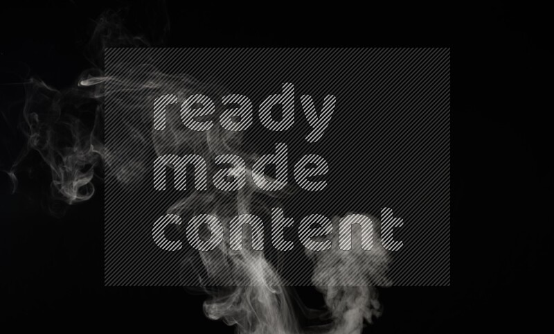 irregular white smoke on black background.