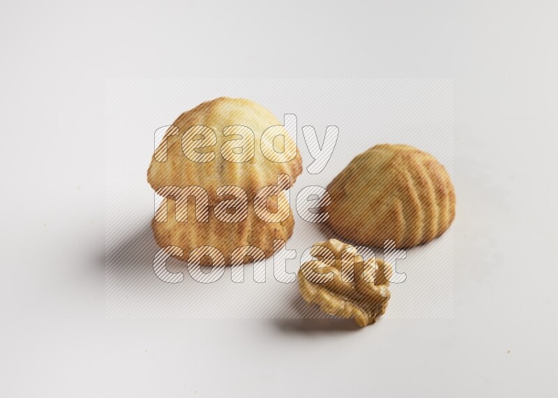 Three Pieces of Maamoul direct on white background