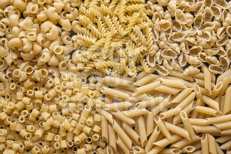 5 types of pasta filling the frame