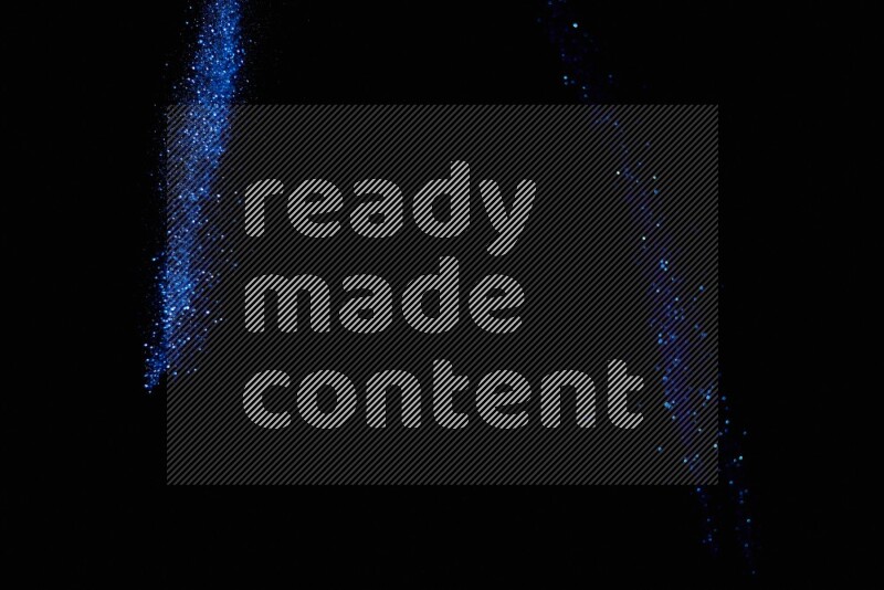 Blue glitter powder isolated on black background