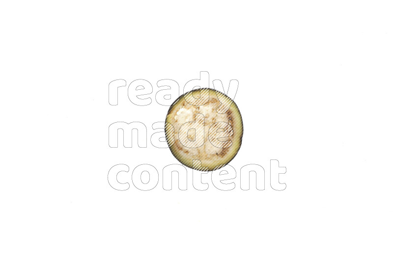 Eggplant slices on illuminated white background