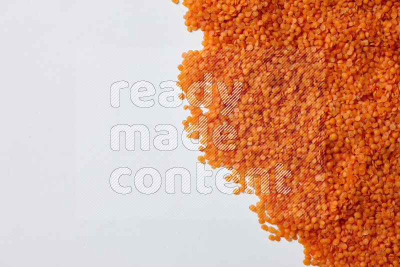 Lentils on white background