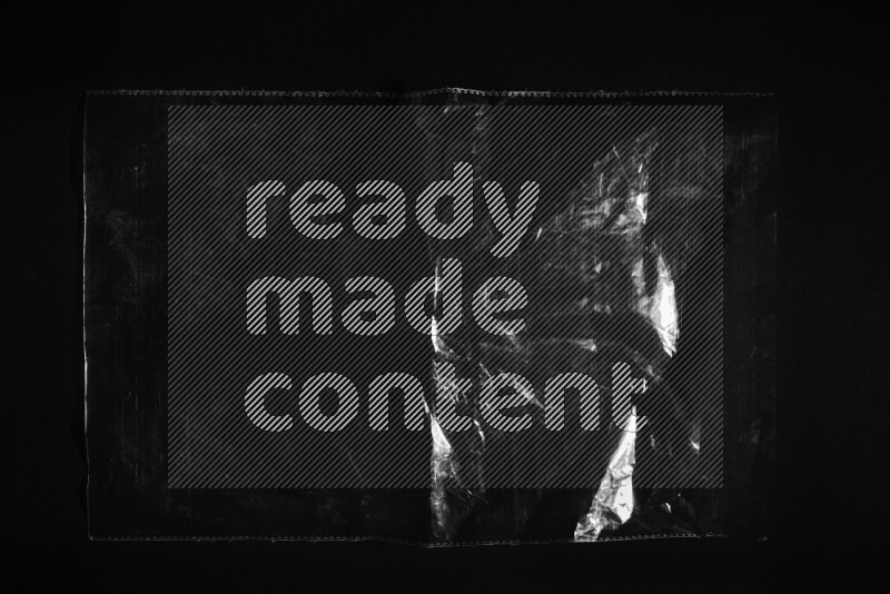 Transparent plastic textures on black background