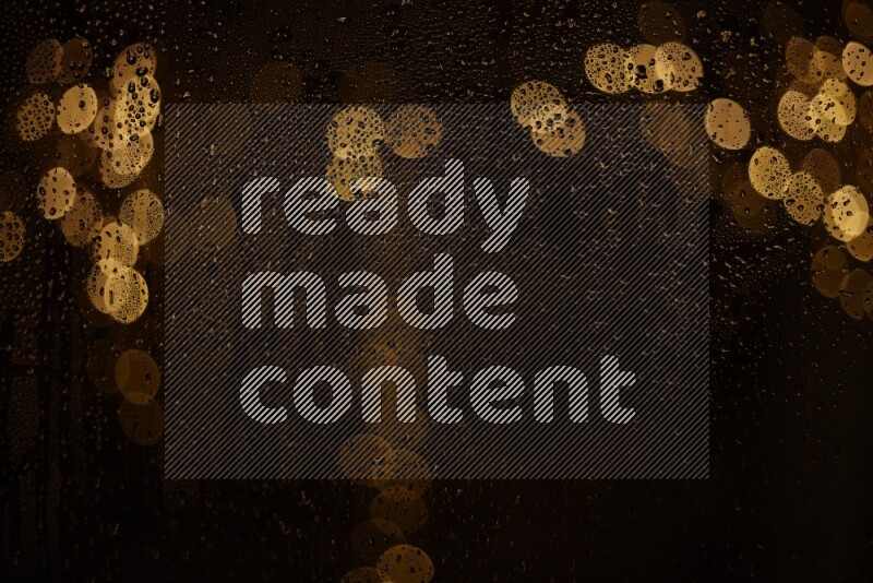 Bokeh light in multicolor with water drops