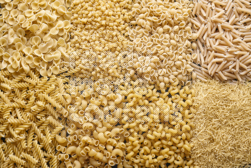 8 types of pasta filling the frame