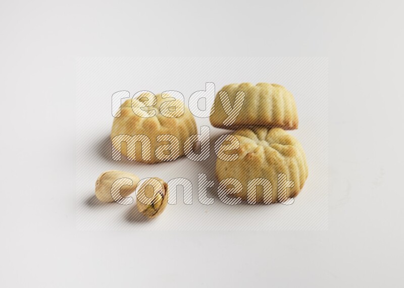 Three Pieces of Maamoul direct on white background
