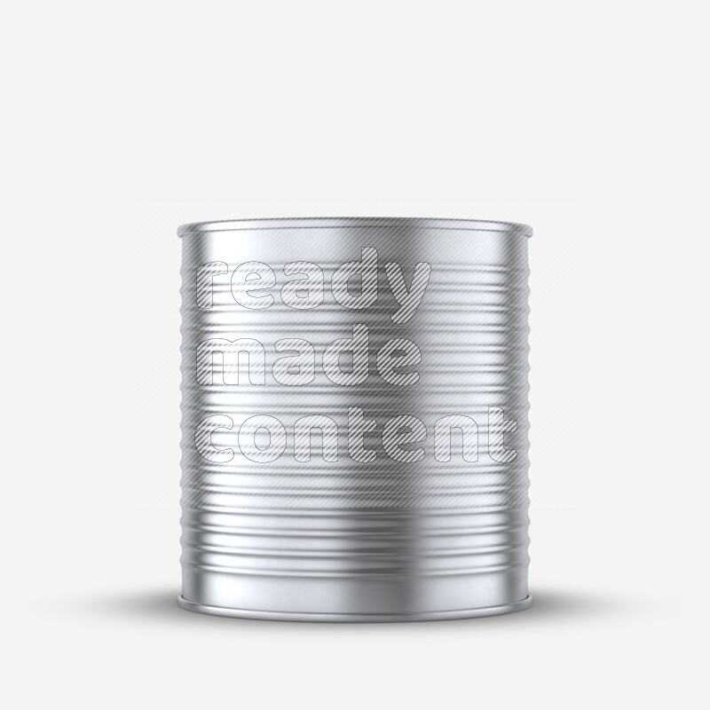 Glossy metallic tin can mockup isolated on white background 3d rendering