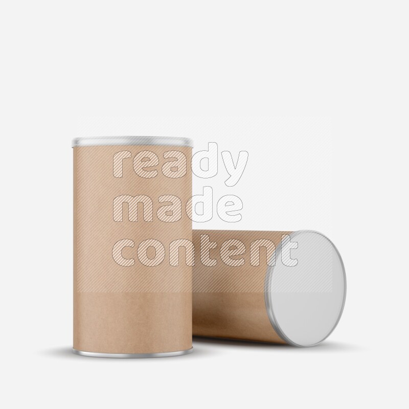 Kraft paper tube mockup with plastic cap isolated on white background 3d rendering