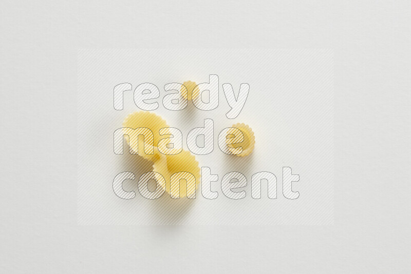 Different pasta types on white background