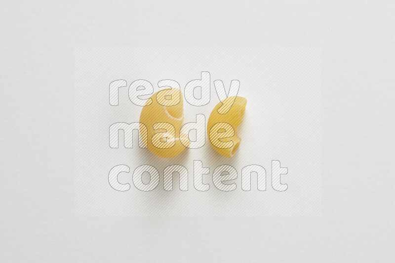 Different pasta types on white background