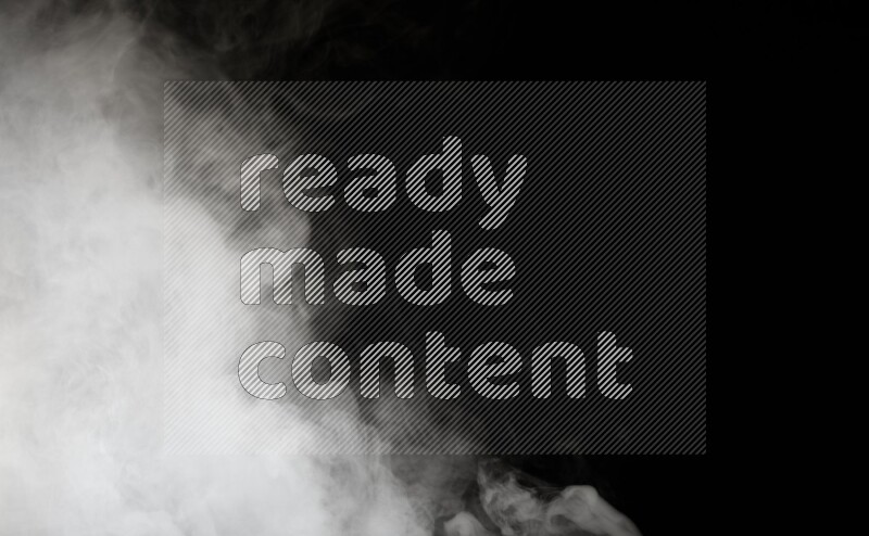 irregular white smoke on black background.