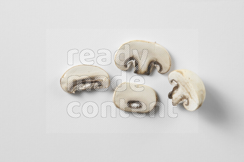 Mushrooms on white background