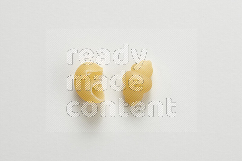 Different pasta types on white background