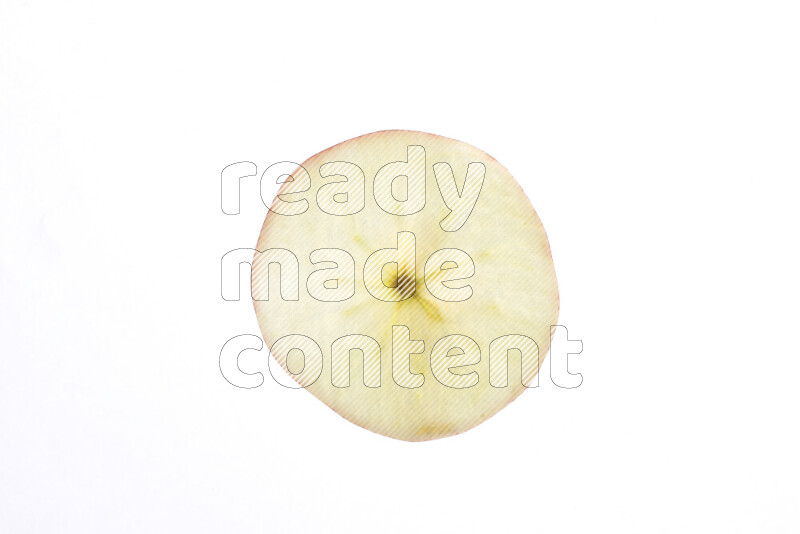 Apple slices on illuminated white background