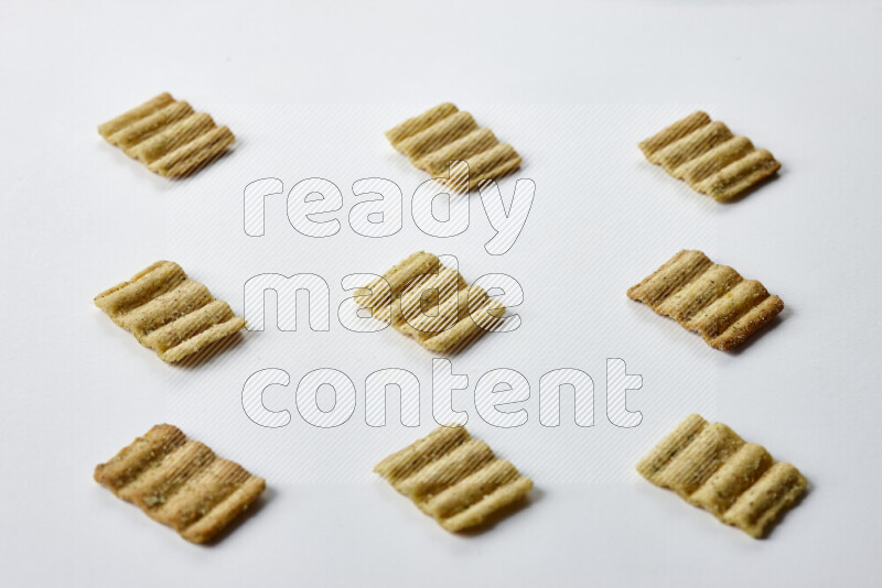 Crackers snacks on white background