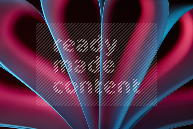 فن تجريدي يعرض منحنيات وتدرجات اللون الأزرق والأحمر مكونه بضوء ملون