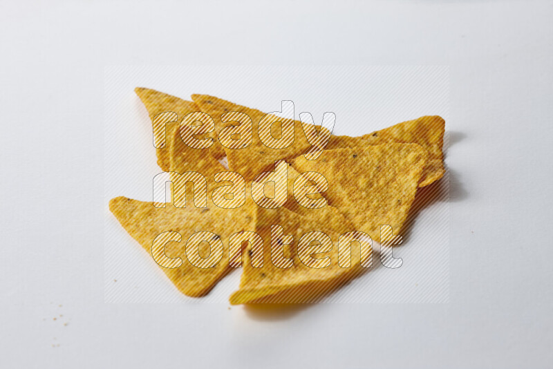 Nachos snacks on white background