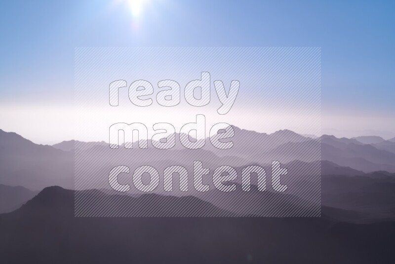 Sunrise view on mountain summit