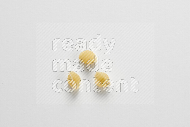 Shells pasta on white background