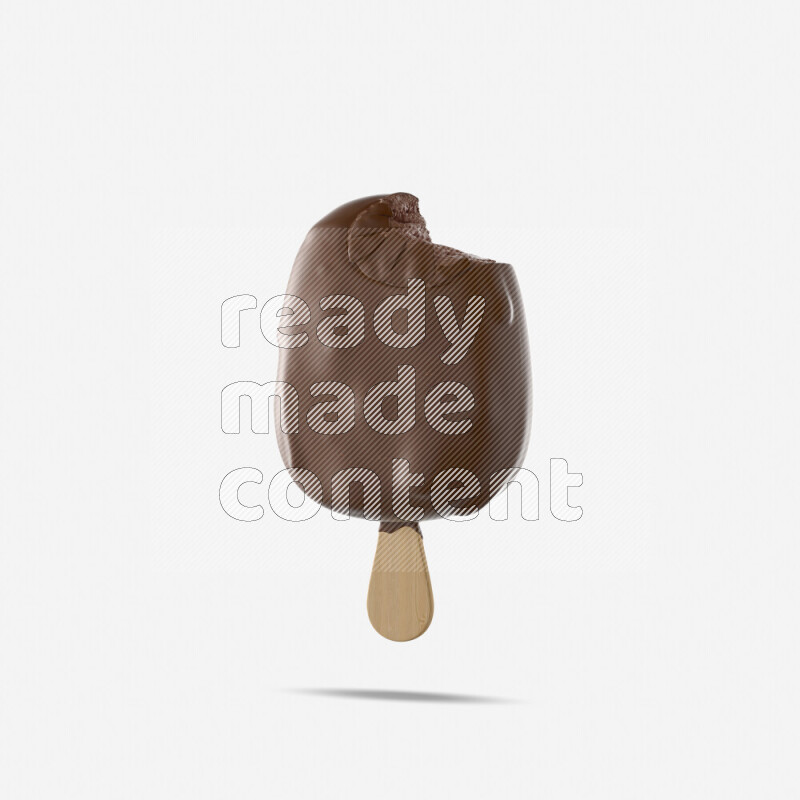 Chocolate ice cream stick mockup isolated on white background 3d rendering