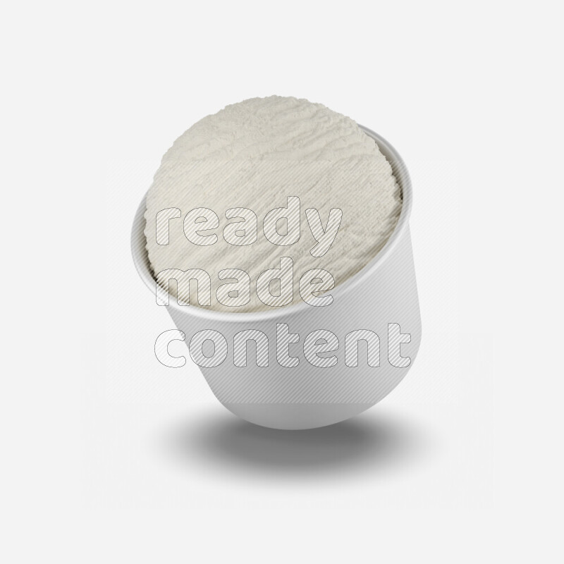 Ice cream in a white rough paper cup mockup isolated on white background 3d rendering