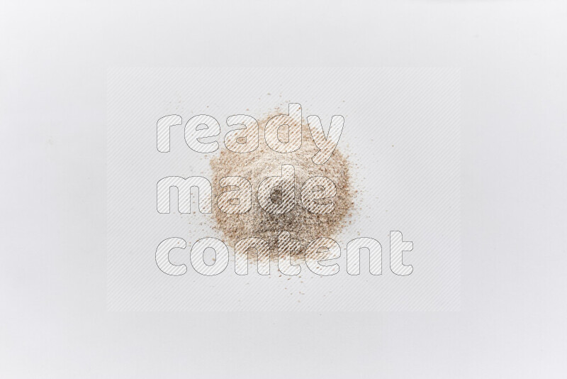 A bunch of onion powder on white background