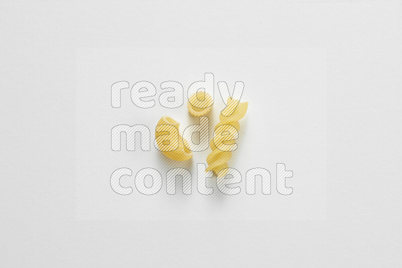 Different pasta types on white background