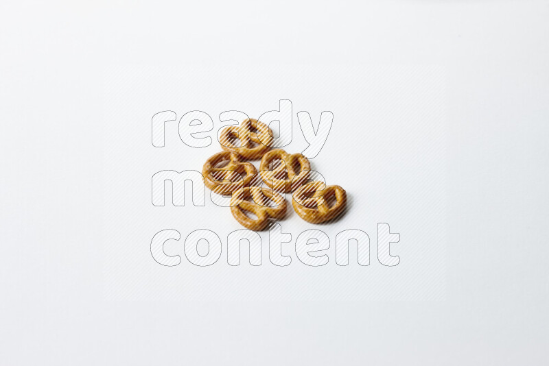Pretzels snacks on white background