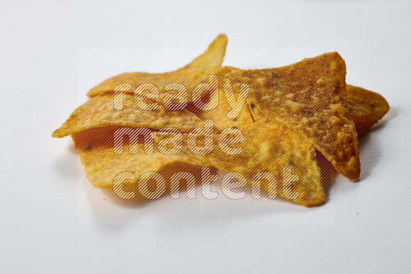 Nachos snacks on white background
