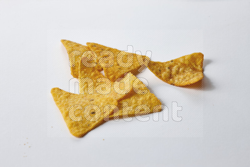 Nachos snacks on white background