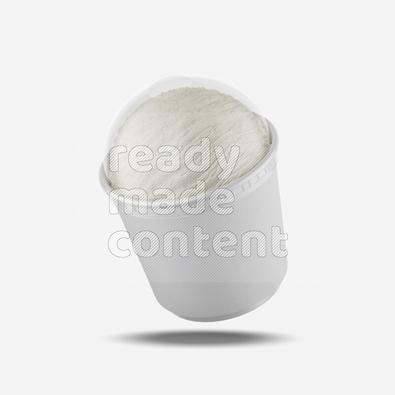 Ice cream in a white rough paper cup mockup isolated on white background 3d rendering