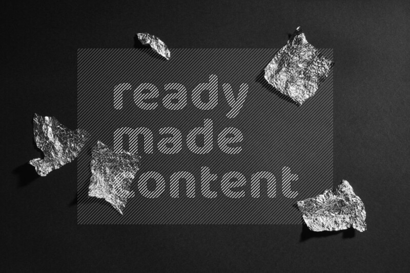 Aluminium foil on black background