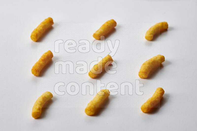 Puffs snacks on white background