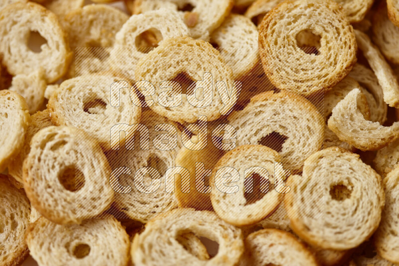 Assorted snacks on white background