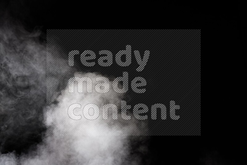 irregular white smoke on black background.