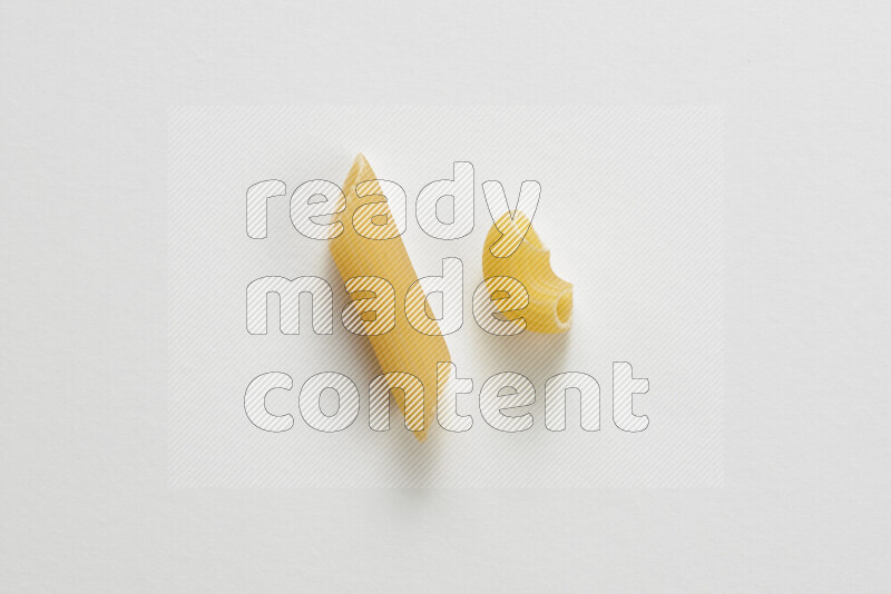 Different pasta types on white background