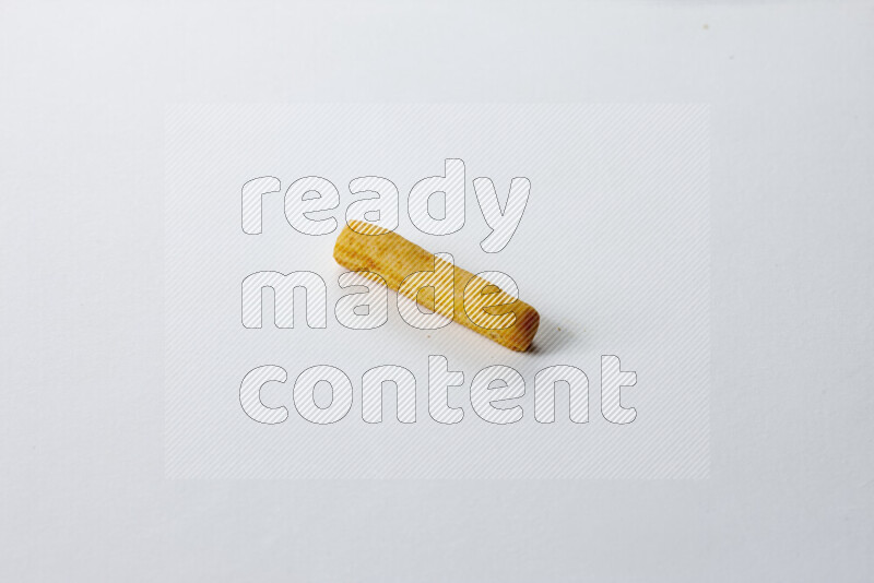 Assorted snacks on white background