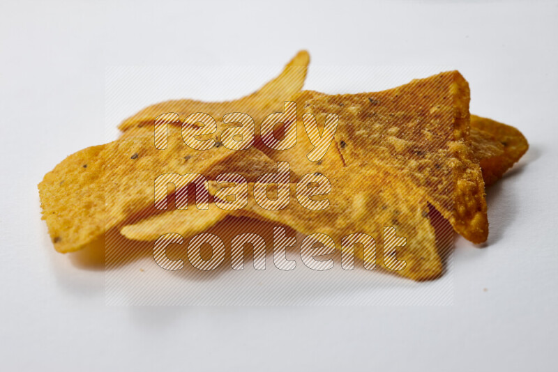 Nachos snacks on white background