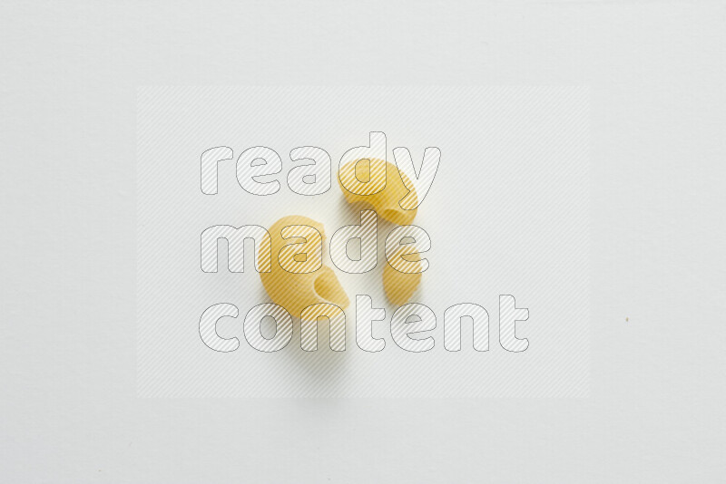 Different pasta types on white background