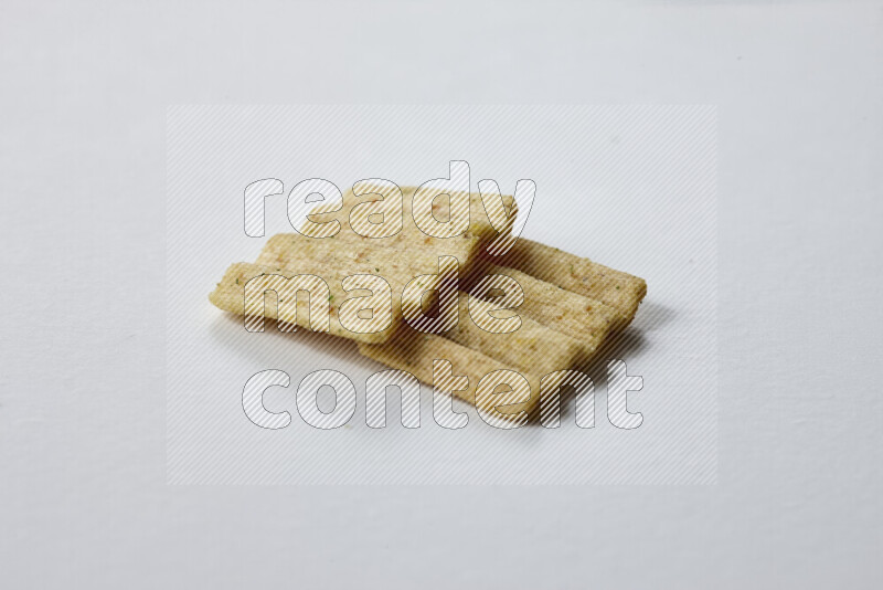 Crackers snacks on white background