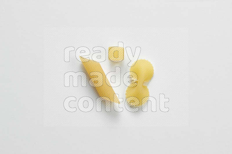 Different pasta types on white background