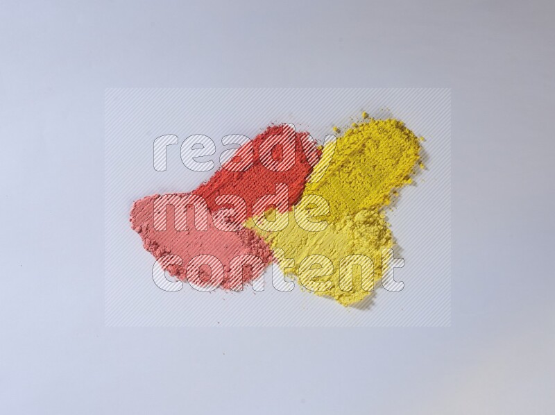 Multicolored powder strokes on white background