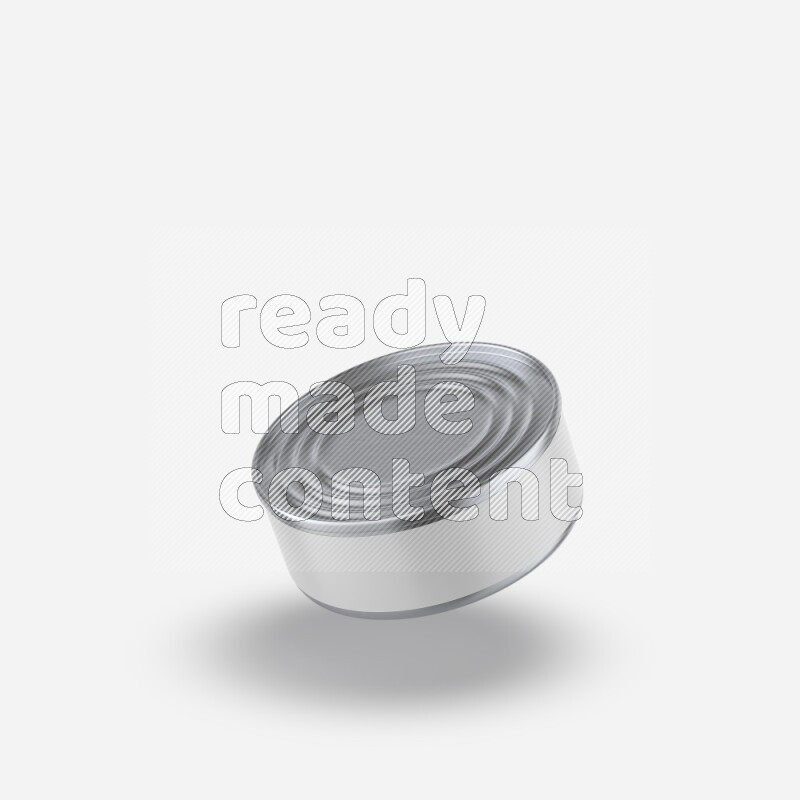 Glossy metallic tin can mockup with white blank label isolated on white background 3d rendering