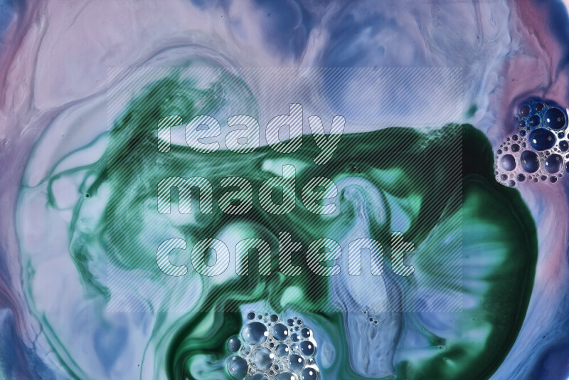 لقطة مقربة لأنماط دوامية باللون الأزرق والوردي والأخضر