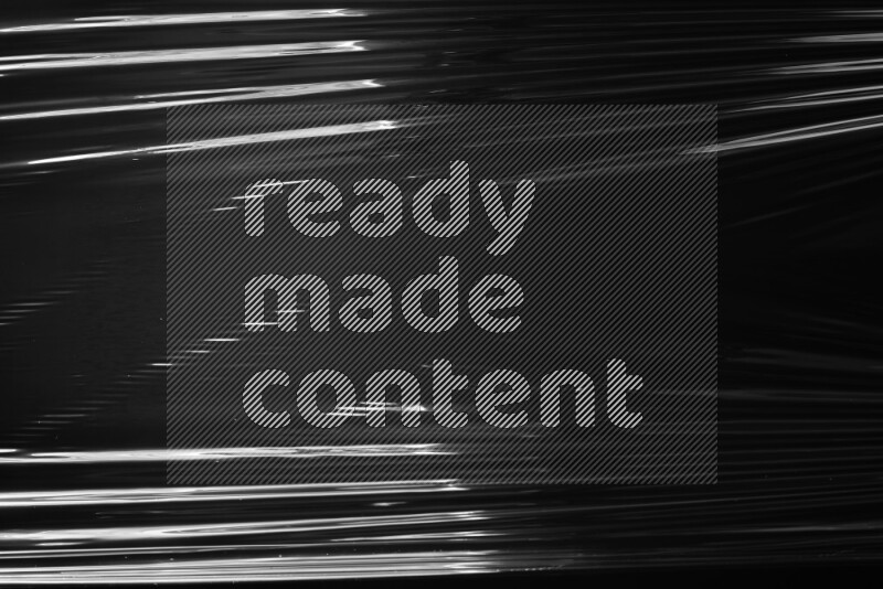 Plastic wrap texture on black background