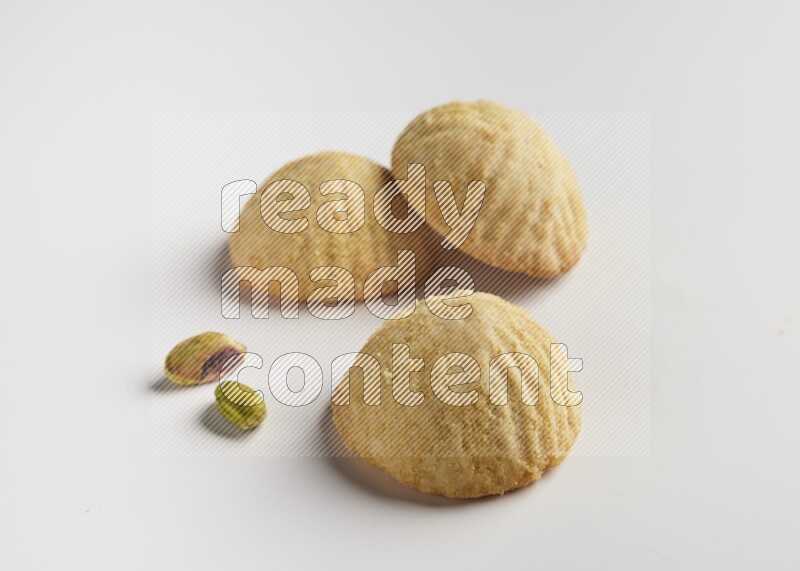Three Pieces of Maamoul direct on white background