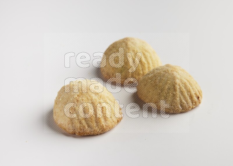 Three Pieces of Maamoul direct on white background