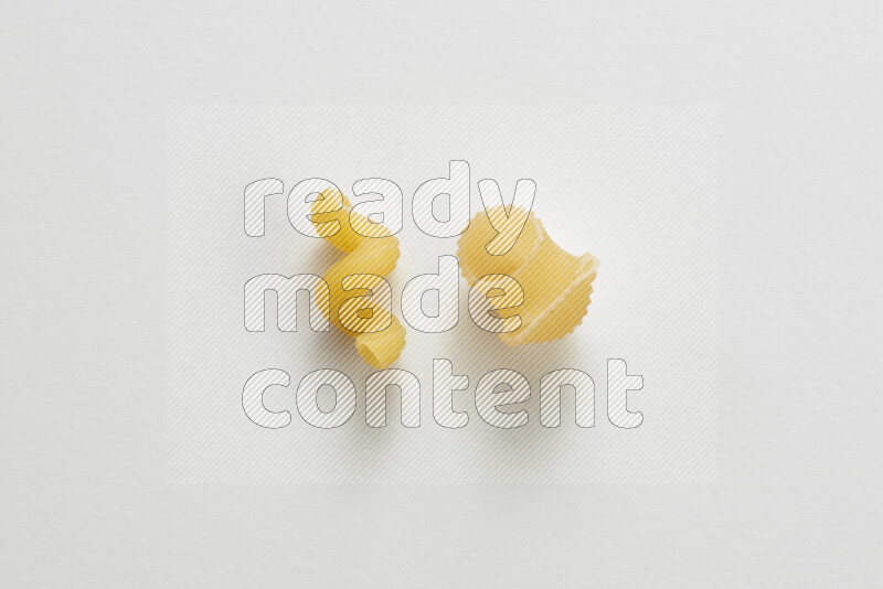 Different pasta types on white background