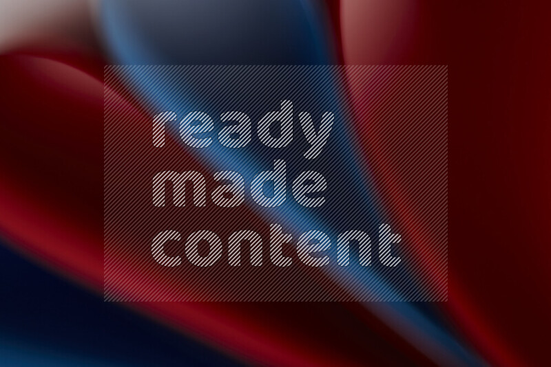 An abstract art showing red and blue paper sheets arranged in an overlapping curves